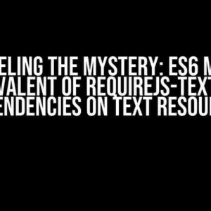 Unraveling the Mystery: ES6 Module Equivalent of RequireJS-Text for Dependencies on Text Resources